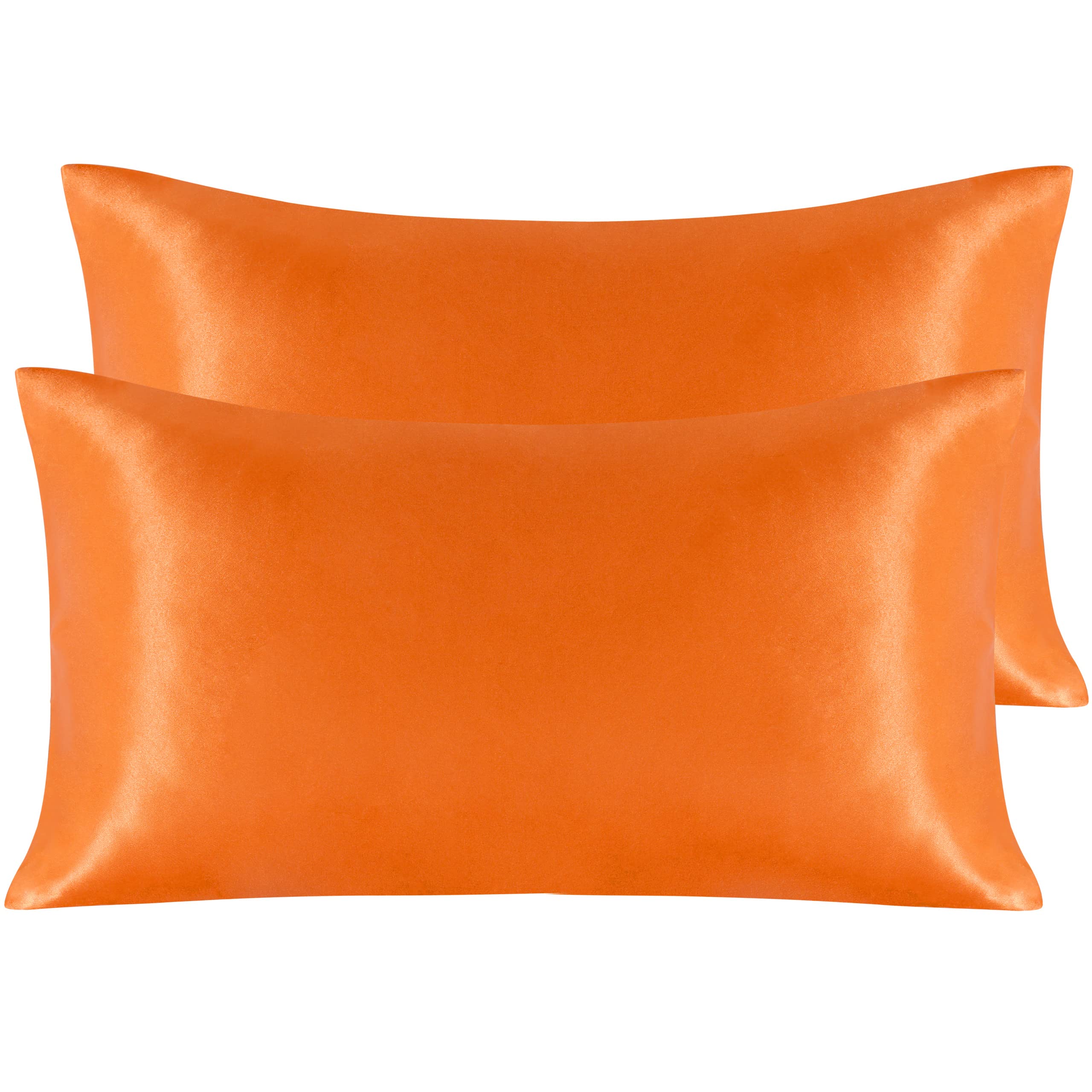 Ntbay 2 Pack Satin King Pillowcases For Hair And Skin, Luxurious And Silky Pillow Cases With Envelope Closure, 20X36 Inches, Ora